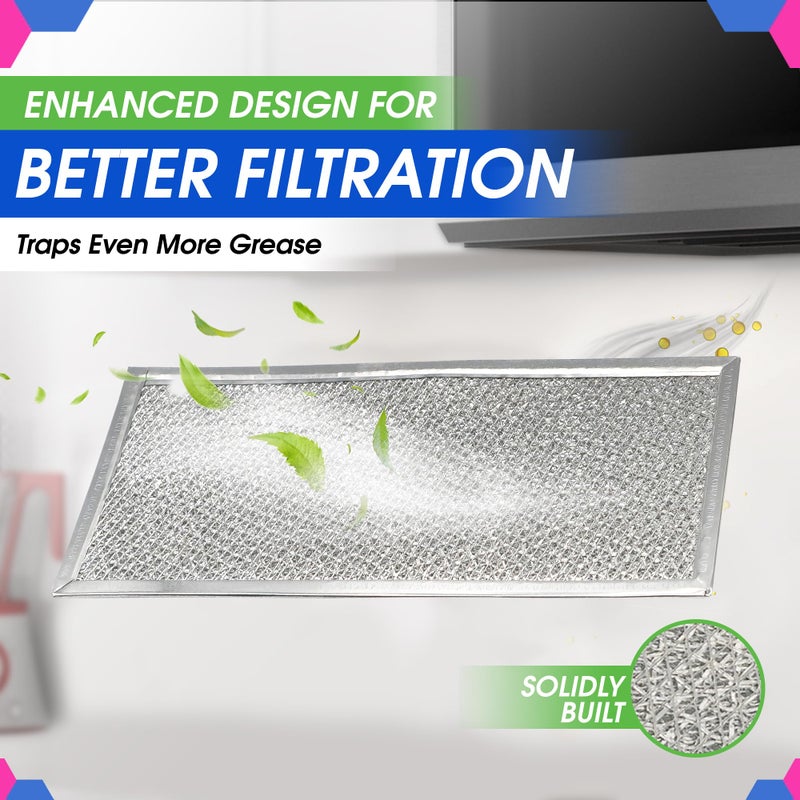 Bagean Microwave Filter Replacement 5.78"" x 12.91"" Fits W10208631A Whirlpool Microwave Filter - Aluminum Mesh Screen Grease Filter - Freshens and Filters Kitchen Air in Over the Range Oven Vent Fan - Image 4